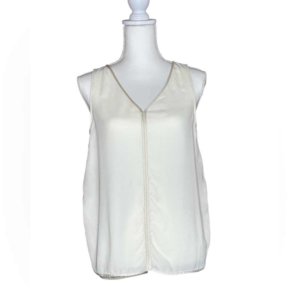 Banana Republic Cream Silk Like Sleeveless Blouse